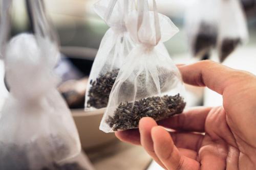 a person holding up two bags of seeds at AC Hotel by Marriott Penang in Bayan Lepas