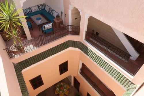 an overhead view of a staircase in a house at RIAD DAR NAAI Privatif 3 Chambres 6 Personnes Place Jemma El Fna in Marrakech