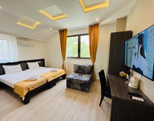 Postel nebo postele na pokoji v ubytování Side One Design Hotel Garni