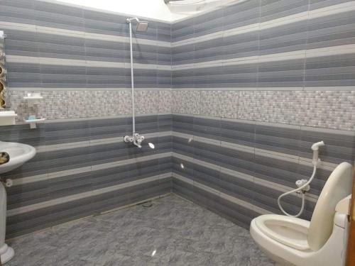 a bathroom with a toilet and a sink at Hotel Inn Karachi in Karachi