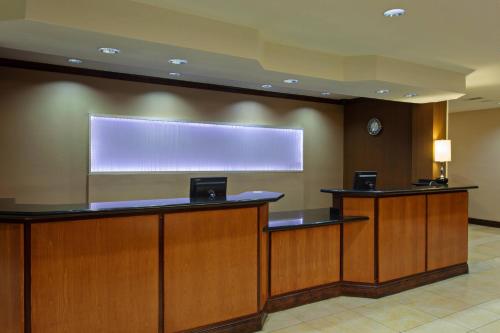 a waiting room with a large screen in a hotel room at Fairfield Inn and Suites by Marriott El Paso in El Paso