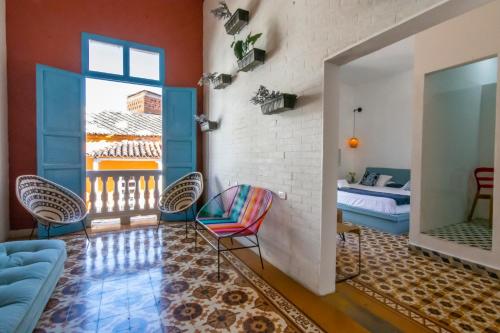Postel nebo postele na pokoji v ubytování República Hostel Cartagena