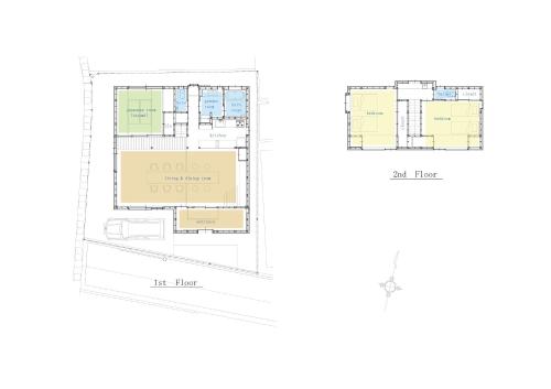 a floor plan of the proposed renovation of a building at casa網野 in Kyotango