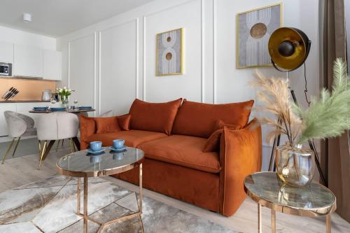 Χώρος καθιστικού στο Symphony Modern Tower Apartamenty