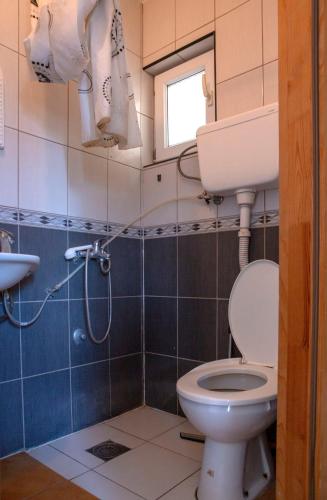 a bathroom with a toilet and a sink at Villa Horizon Canj in Čanj