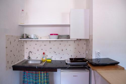 a kitchen with a sink and a counter top at Villa Horizon Canj in Čanj