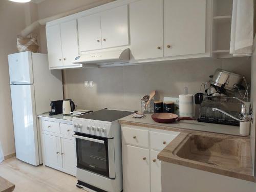 Η κουζίνα ή μικρή κουζίνα στο Eva's apartment
