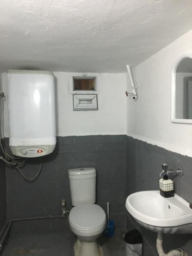 a bathroom with a toilet and a sink at Rosa Hostel in Mardin