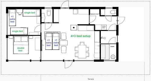 a floor plan of a house at Lakehouse Juolas in Mäntyharju