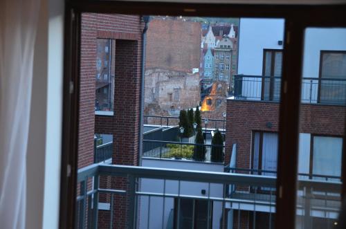 a view from a window of a building at Apartamenty Adalbert in Gdańsk