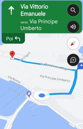 a screenshot of a cell phone with a map at B&B La Lingua in Procida