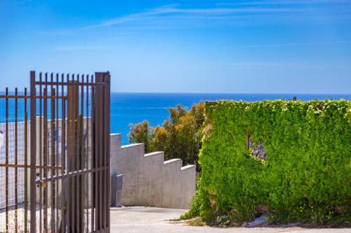 Una valla con un seto verde junto al océano. en !!! 10 MIN DALLA SPIAGGIA !!! - Giorgia Guest House, en Case San Marco
