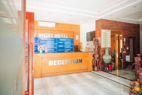 a room with a night market reception in a museum at Sky Night Hotel Bắc Ninh in Bồ Sơn