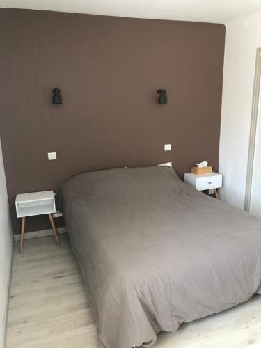 Postel nebo postele na pokoji v ubytování Bel appartement proche chateau Laurens