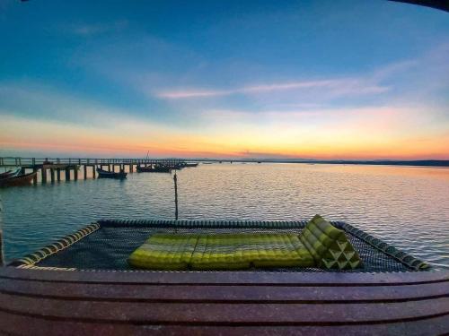 a view of a body of water with a pier at Satun Sea Balcony in Ban Tanjong In