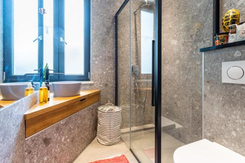 Koupelna v ubytování Circle Rooms