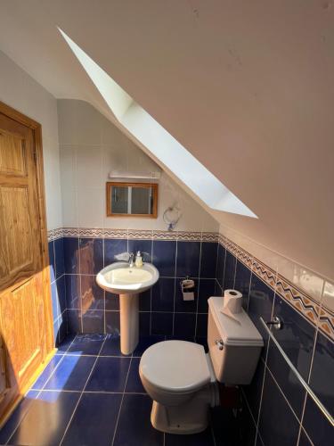 een badkamer met een toilet en een wastafel bij Ocean View Doolin in Doolin