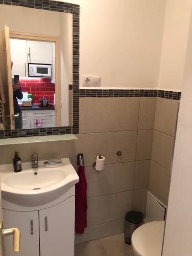 Kúpeľňa v ubytovaní Csopak Apartman