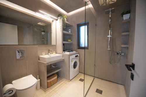 Koupelna v ubytování Aerinos private villa