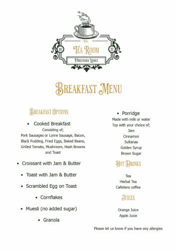 Pilihan sarapan tersedia untuk tetamu di Forsinard Lodge