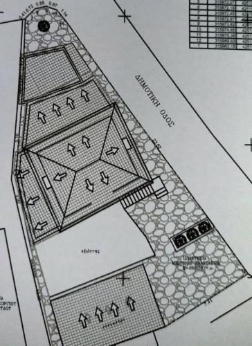 a black and white drawing of a building at Elia House 2 near Nafpaktos in Lóngos