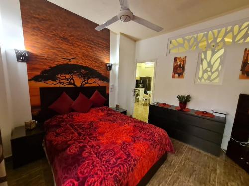 Ліжко або ліжка в номері 1 Bedroom Appartment B109 in Jungle Club House Hurghada