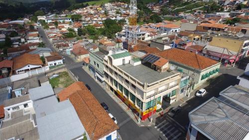 an overhead view of a city with buildings at HOTEL SOARES CAMARGO in Salesópolis