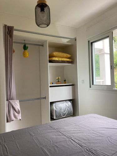 una camera con letto e finestra di Ananas appart a Saint-Denis