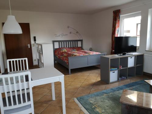 Postel nebo postele na pokoji v ubytování Ferienwohnung Hermann