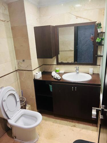 a bathroom with a toilet and a sink at Luxury apartments 3 in Casablanca