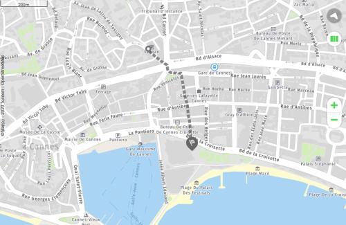 une carte de la ville de bermondsey dans l'établissement Studio au calme à 5mn de la mer et de toutes attractions de la ville, à Cannes