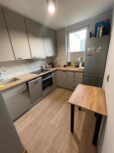 A kitchen or kitchenette at Apartament Zbyszek