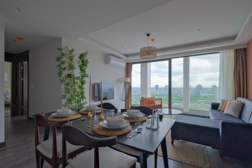 Ruang duduk di Air Başakşehir Residence by NewInn
