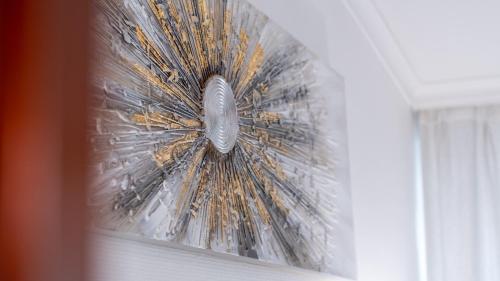 a spiderweb decoration on a window in a room at OPERA16 Guestrooms in Budapest