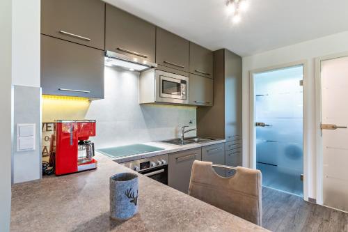 Una cocina o cocineta en Ferienwohnung Eulennest
