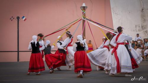 a group of people dancing in a performance at Gite Choroby in Bardos
