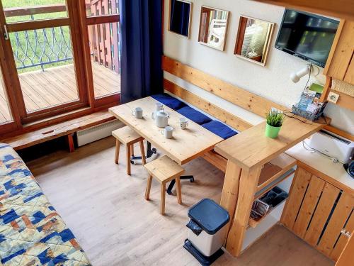 Studio mezzanine proche des pistes avec balcon et Wifi