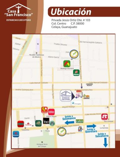 a map of the philips needs quiz club in his cell phone store at Estancias San Francisco in Celaya