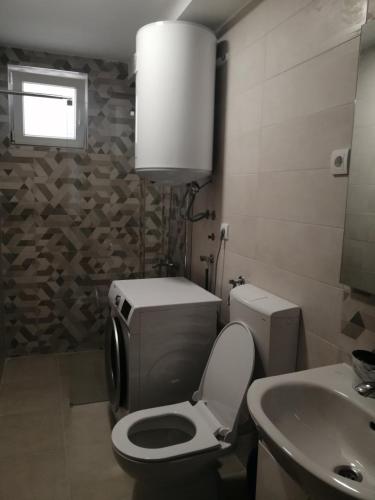 a bathroom with a toilet and a sink at Apartman Jela in Soko Banja