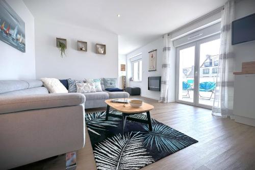 Χώρος καθιστικού στο Le Grand Large-Appart proche mer avec terrasse