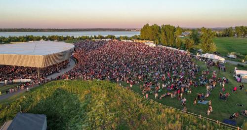 an aerial view of a large crowd of people at a concert at Holiday Inn Express & Suites Dewitt - Syracuse by IHG in East Syracuse