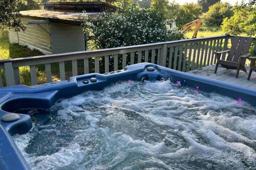 a large pool of water in a backyard at Julian Orchard Ranch in Santa Ysabel