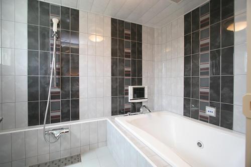 bagno con vasca e TV di HOTEL TEX a Tochigi