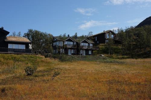 a large house on a hill in a field at New, Mountain paradise, fishing, biking, mountaineering in Tyinkrysset