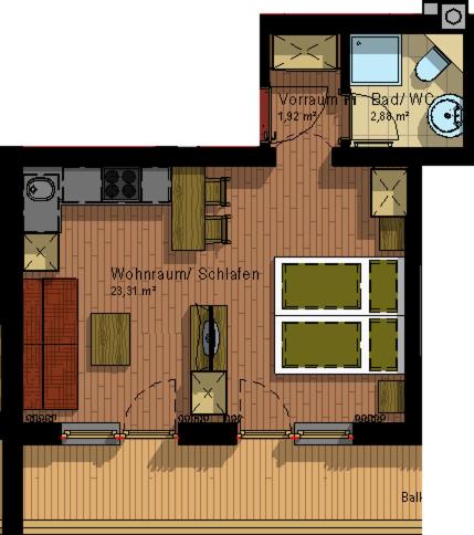 a floor plan of a house with a plan at Appartement Désirée inkl der SUPER SOMMER CARD im SOMMER 2025 in Serfaus