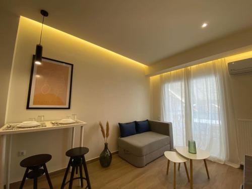 Χώρος καθιστικού στο Piraeus cozy appartment rental