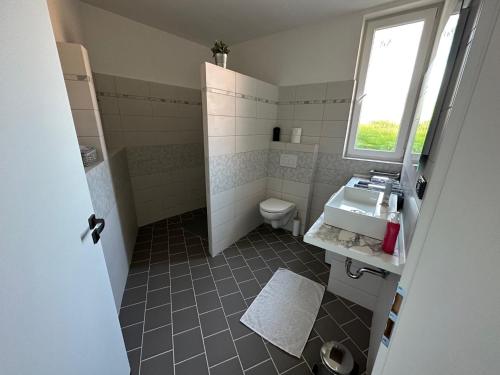 Koupelna v ubytování Apartmány Piller
