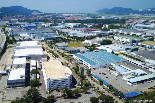 an aerial view of a large city with buildings at New The Sun Homestay at Sg Nibong nearby Queensbay or PISA or FTZ Bayan Lepas HENG in Bayan Lepas