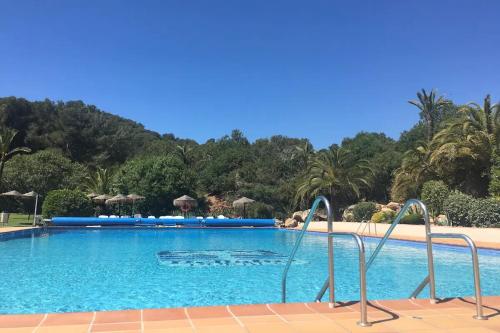 a large swimming pool with trees in the background at Ground Floor Bellaluz Apartment - La Manga Club in Atamaría