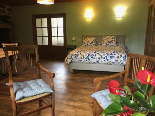 Posteľ alebo postele v izbe v ubytovaní Chambre d’hôtes de Curières
